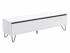 Clearance Mueble TV con 2 cajones de MDF y acero - y negro - ABUJA Mueble Tv