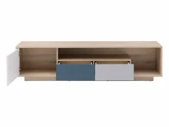 Mueble TV con 1 puerta, 2 cajones y 1 estante - Multicolor - FILUTIA Mueble Tv