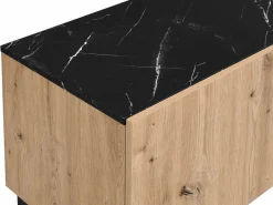 Sale Mueble TV con 2 puertas, 1 cajón y 1 estante - Natural y efecto mármol negro - LIOMENA Mueble Tv