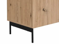 Sale Mueble TV con 2 puertas, 1 cajón y 1 estante - Natural y efecto mármol negro - LIOMENA Mueble Tv