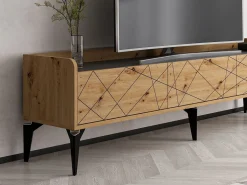 Best Mueble TV con 3 puertas - Natural y antracita - MONALIA Mueble Tv