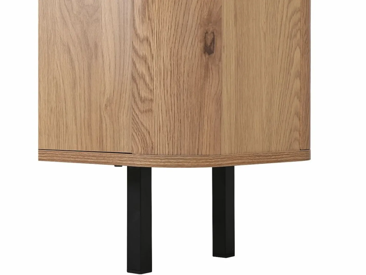 Hauss Spole Mueble TV con 4 puertas, 190 x 35 x 45 cm - Tapa negra - Color madera clara