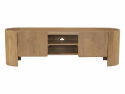 Clearance Mueble TV con 2 puertas y 2 huecos en madera de mango - Natural - ISLARA Mueble Tv