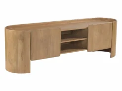 Clearance Mueble TV con 2 puertas y 2 huecos en madera de mango - Natural - ISLARA Mueble Tv
