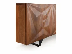 Discount Mueble TV de 2 puertas y 2 cajones en madera maciza de mango Mueble Tv