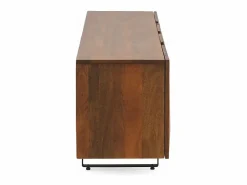 Discount Mueble TV de 2 puertas y 2 cajones en madera maciza de mango Mueble Tv