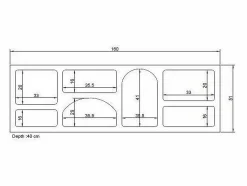 New Mueble TV de diseño con 7 huecos - Efecto mármol - LUELA Mueble Tv