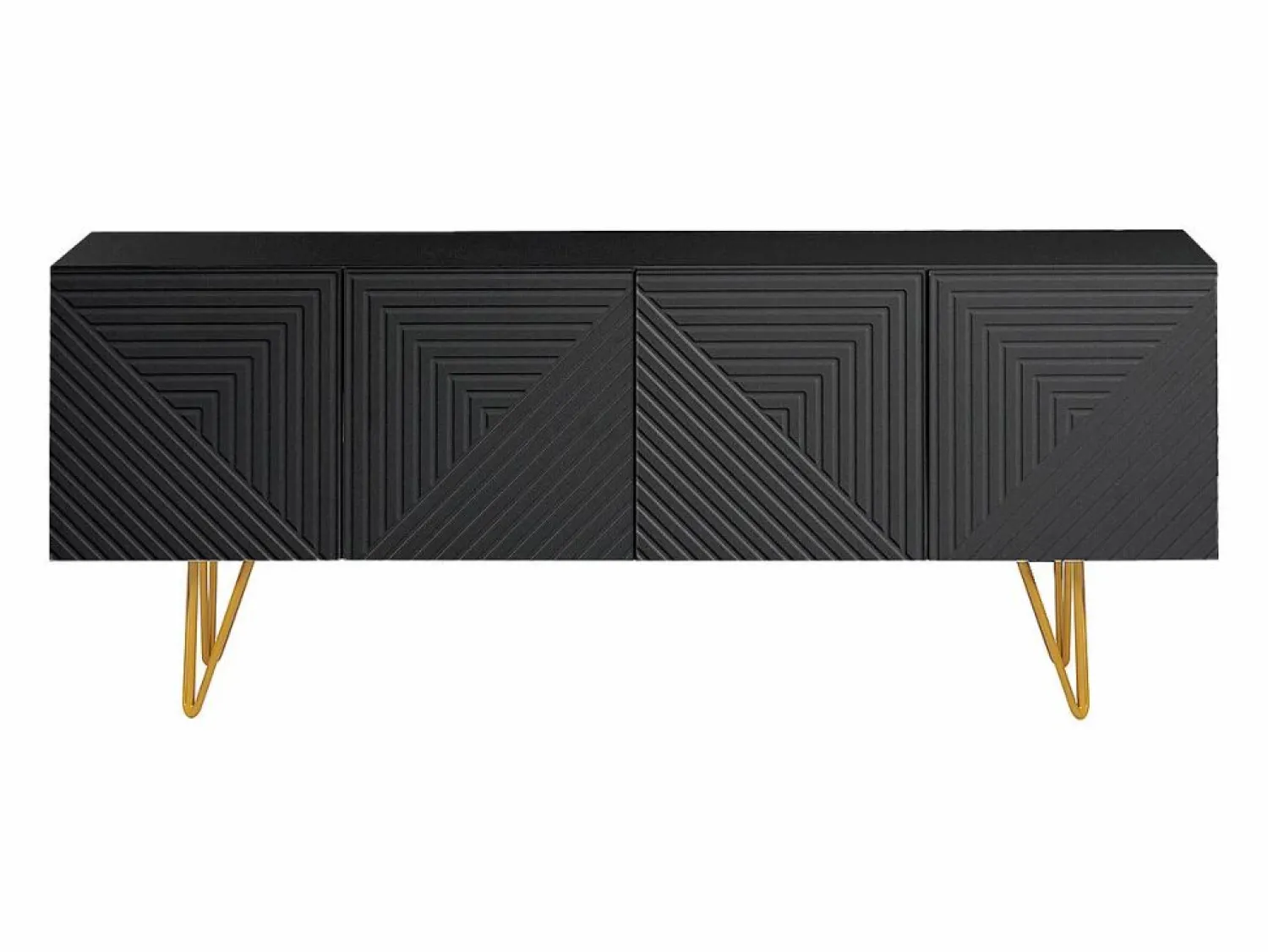 Clearance Mueble TV de diseño en y metal dorado 140 cm OZEN Mueble Tv