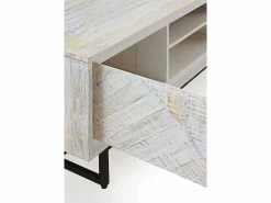 Mueble TV de madera de mango maciza en color patinado