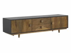 Mueble TV de madera maciza de mango y marrón