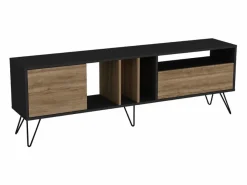 Concept-Usine Mueble TV madera y dorado con almacenaje 180 cm BEARN Marru00f3n