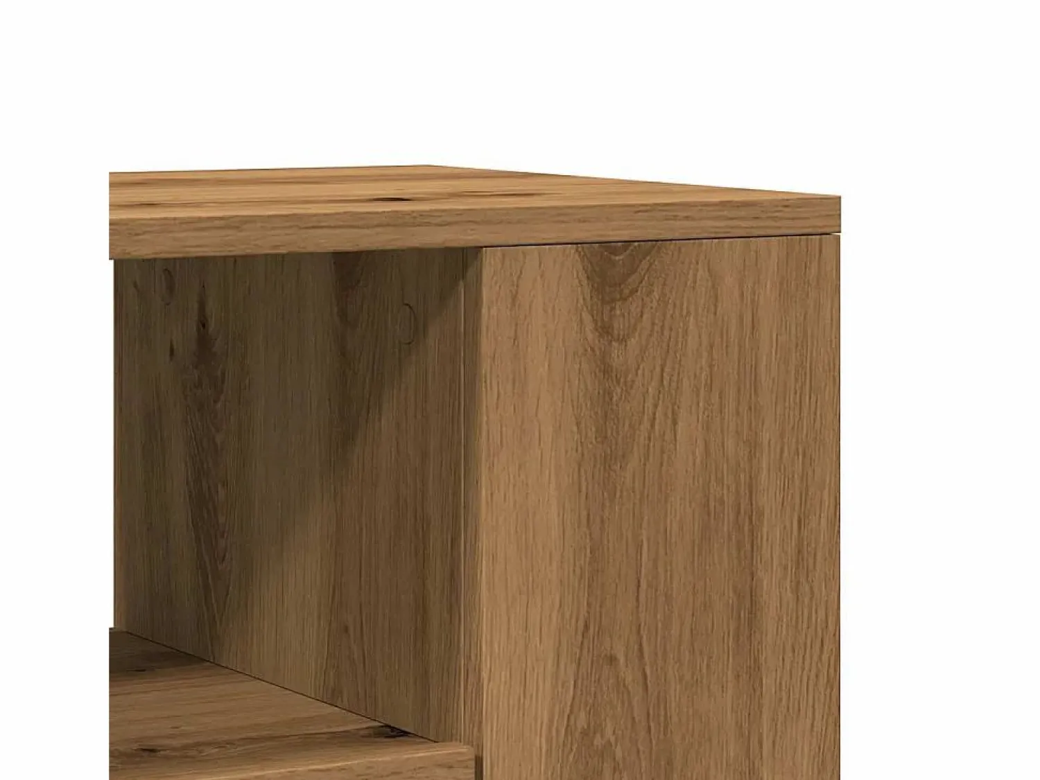 Outlet Mueble TV ruedas madera ingeniería roble artisan 102x34,5x43cm Mueble Tv