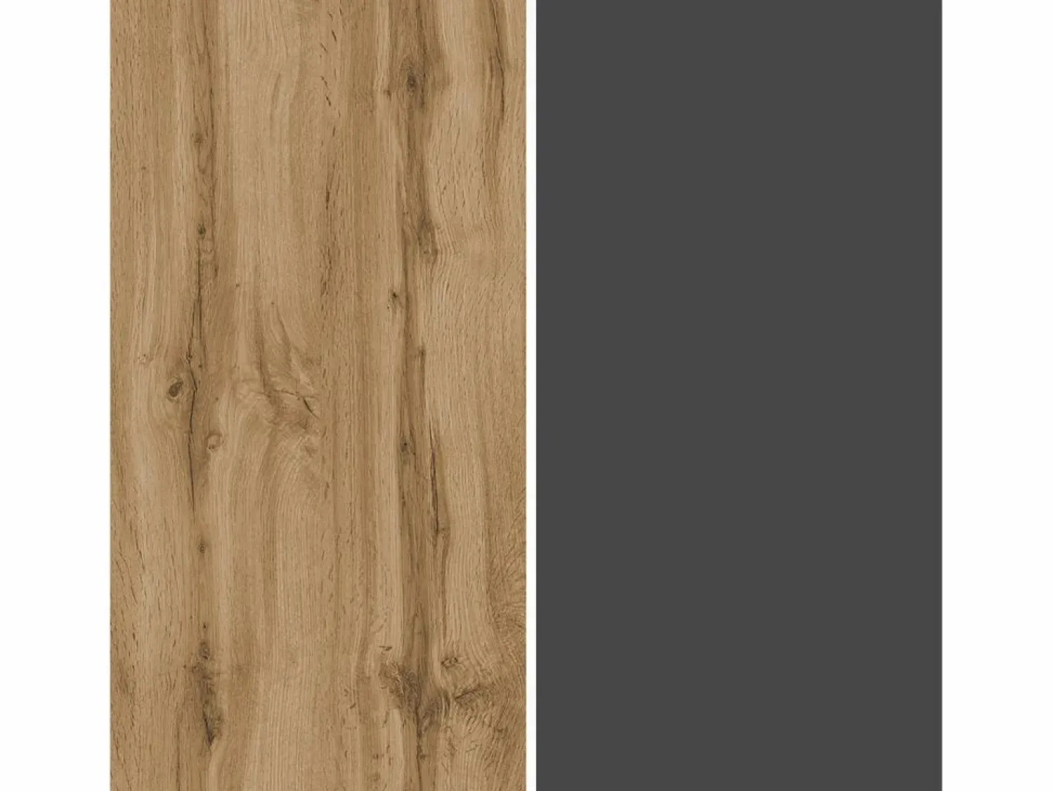 Outlet Mueble TV suspendido Iseo con 2 puertas y 1 puerta abatible, color antracita mate y roble, 200 x 35 x 30 cm Mueble Tv