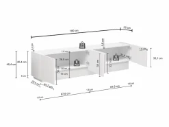 Mueble TV Vela con 4 puertas color cachemira 180x35x45,4 cm