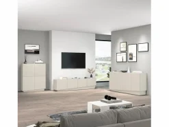 Mueble TV Vela con 4 puertas color cachemira 180x35x45,4 cm