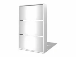 Best Mueble zapatero 3 niveles y espejo 63x17x102,5 cm ES408565 Blanco