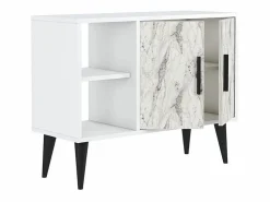 Clearance Mueble zapatero moderno para recibidor y salón 90x35x70cm Arizona - Efecto mármol Blanco