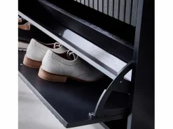 Sweeek Mueble zapatero con 3 puertas acanaladas