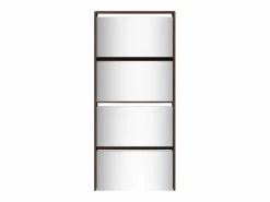 Clearance Mueble zapatero con espejo 4 niveles roble marrón 63x17x134 cm ES733772 Marru00f3n