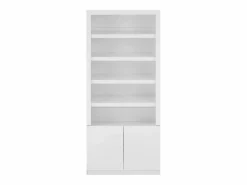 Online Vente-unique Mueble zapatero de 5 estantes y 2 puertas con luces LED en MDF - - DOLMINA Blanco