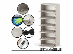 Mueble Zapatero Estrecho Cachemira 60x36x150cm – Estantería para 15 pares, Almacenamiento para la Entrada