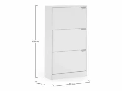 Hot VS Venta-stock Mueble Zapatero Ángel 3 Puertas Color , para 18 Pares Blanco