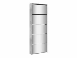 Mueble zapatero y espejo 5 niveles hormigón 63x17x169,5 cm ES309503