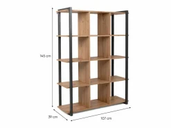 Clearance Concept-Usine Muebles de estanterías de estilo industrial KOTOR Color natural claro