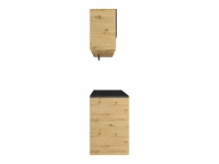 Sale Muebles de lavandería para lavadora - L182 cm - Antracita y natural - NATAJI Mueble Para Lavadora