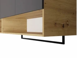 Sale Muebles de lavandería para lavadora - L182 cm - Antracita y natural - NATAJI Mueble Para Lavadora