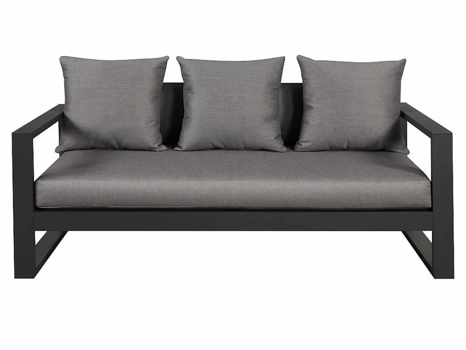 Online MYLIA Muebles de salón para jardín : un sofá de 3 plazas, 2 sillones, una mesa de centro - antracita - MOLOKAI Gris antracita
