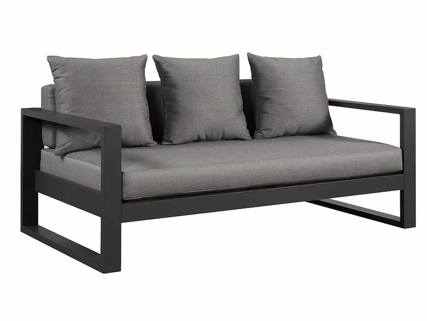 Online MYLIA Muebles de salón para jardín : un sofá de 3 plazas, 2 sillones, una mesa de centro - antracita - MOLOKAI Gris antracita