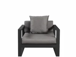 Online MYLIA Muebles de salón para jardín : un sofá de 3 plazas, 2 sillones, una mesa de centro - antracita - MOLOKAI Gris antracita