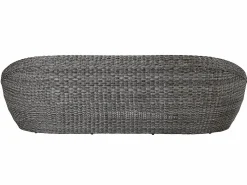 Discount MYLIA Muebles de salón para jardín de resina trenzada : sofá, 2 sillones y mesa de centro - WHITEHEAVEN Gris