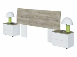 Discount Muebles Dorm. Ethna Estilo Nórdico y Roble 160 cm Blanco
