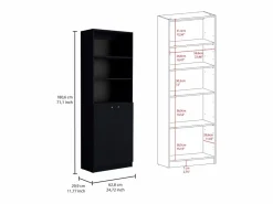 TuHome Munds Juego de Sala de 3 Piezas con 3 Libreros, Wengué