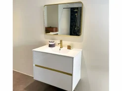 Best Musea Espejo 80x60 oro cepillado Accesorios De Cuarto De Baño|Espejo De Cuarto De Baño