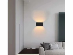Online 2 Aplicaciones LED para Muro Negras IP65, Luz Blanca Caliente Ajustable G9, para Salón, Jardín, Terraza Iluminación Exterior