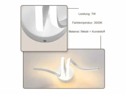 Clearance NETTLIFE - Aplique LED de pared para interiores, color moderno, 7 W, para escaleras, cálido, 3000 K Blanco
