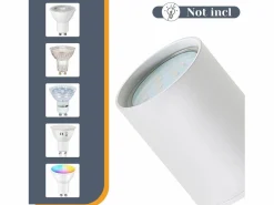 Discount 5 focos de techo LED s GU10 llama 330° giratorio lámpara de pared industrial moderna para sala de estar dormitorio sin bombilla Plafón