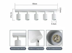 Discount 5 focos de techo LED s GU10 llama 330° giratorio lámpara de pared industrial moderna para sala de estar dormitorio sin bombilla Plafón