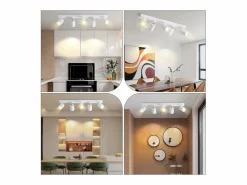 Discount 5 focos de techo LED s GU10 llama 330° giratorio lámpara de pared industrial moderna para sala de estar dormitorio sin bombilla Plafón