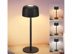 Clearance NETTLIFE - Lámpara de mesa LED inalámbrica (2 unidades), atenuación continua y batería Negro