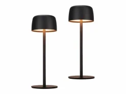 Clearance NETTLIFE - Lámpara de mesa LED inalámbrica (2 unidades), atenuación continua y batería Negro