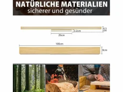 NETTLIFE - Lámpara de pared LED de madera para interiores (100 cm, 36 W, luz indirecta, arriba y abajo, blanco cálido de 3000 K)