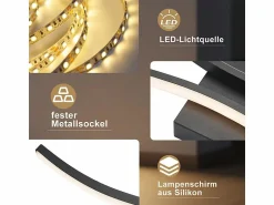 NETTLIFE Aplique LED de pared para interiores - Lámpara de pasillo de 14 W y 100 cm, color , diseño moderno de ondas, 3000 K