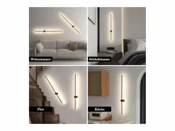 NETTLIFE Aplique LED para Interiores - 100 CM 8 W Lámpara Giratoria Minimalista para Sala de Estar Lámpara de Noche Blanco cálido 3000 K