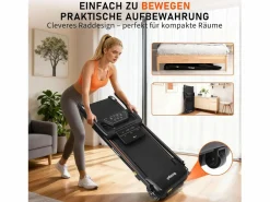New Cinta de correr plegable de 14 km/h - Plataforma de escritorio - Pantalla LED y sensores de frecuencia cardíaca - Carga máxima 150 kg Cinta De Correr