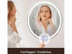 New Espejo de baño con luz LED - Redondo 50 cm LED, mural, interruptor táctil, antineblina, IP44, ajustable 3000K-6500K Accesorios De Cuarto De Baño|Espejo De Cuarto De Baño