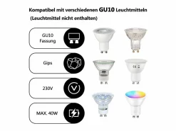 Sale Foco de techo redondo Gu10 de 40 W, montaje en superficie, moderno, de yeso Plafón